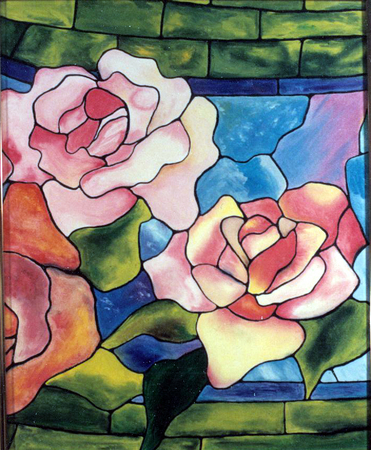 Stained glass rose